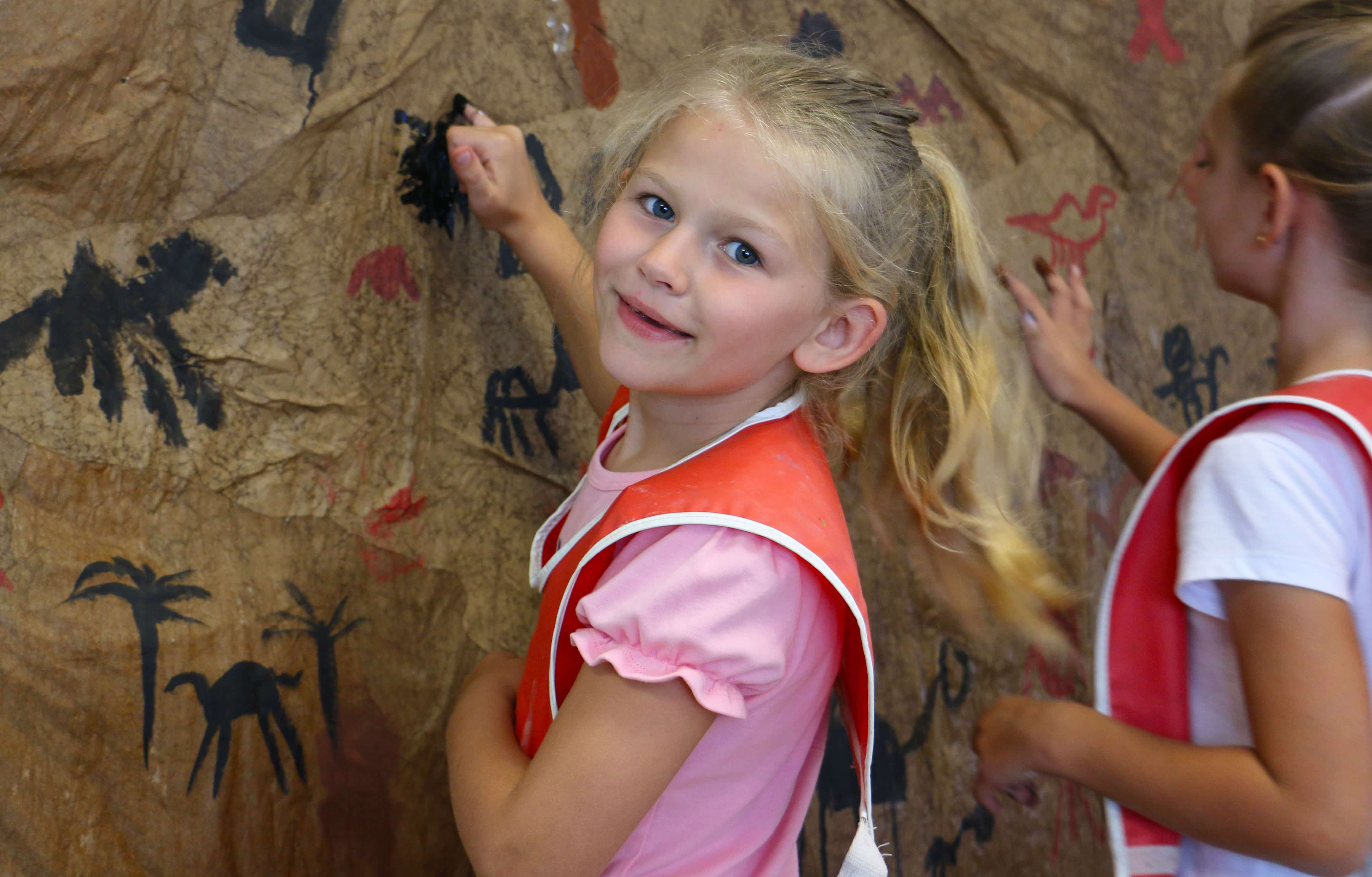 Kids in UHCL's summer art school learn about Omani cave paintings