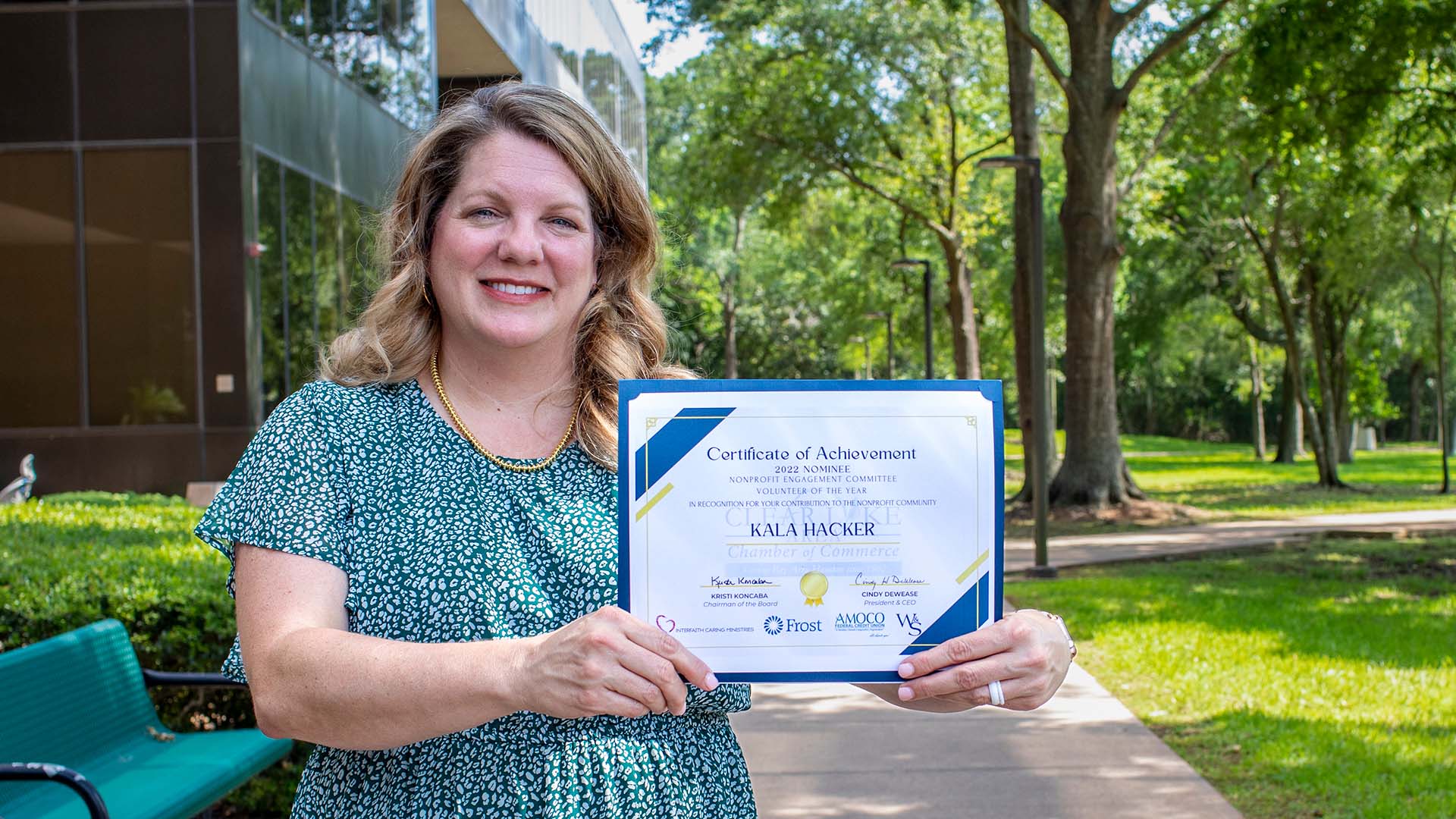 UHCL alum honored for volunteering: 'Helping people is close to my heart'